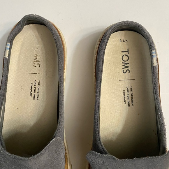 Toms Sunrise Gray Shade Suede Slip-On Slides Flats Mules Shoes Women's US 7.5 - Picture 9 of 10
